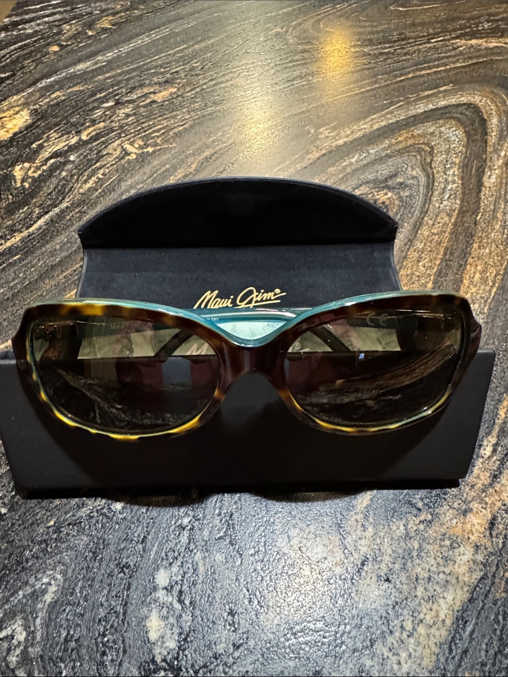 Maui Jim Women's Tortoise Frame Sunglasses with Green Trim